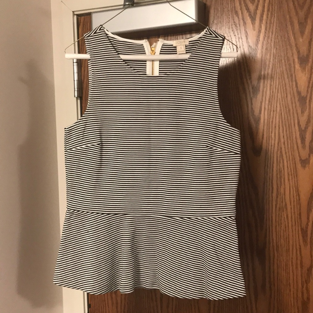 new striped J Crew peplum blouse